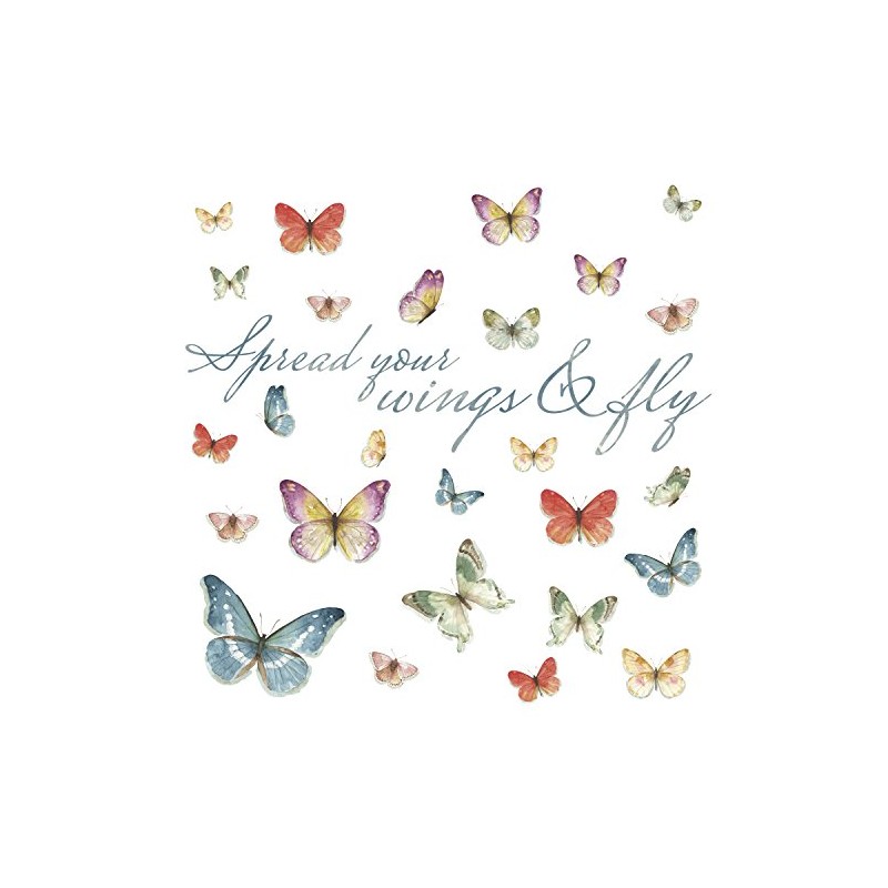 RoomMates RMK3263SCS Lisa Audit Butterfly Quote Peel and Stick Wall