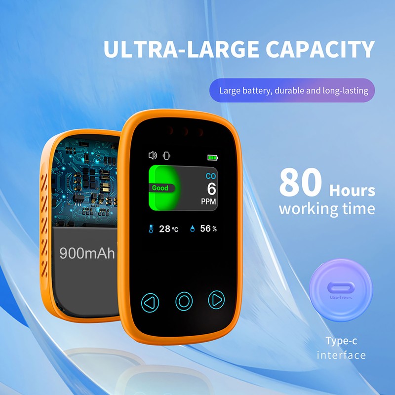 3in1 Air Quality Tester CO Temperature Humidity Detector NDIR Sensor