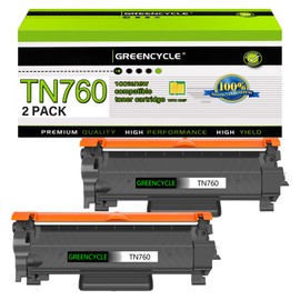 TN760 Compatible Toner Cartridges Replacement for Brother TN-760 TN730 TN-730 High Yield to Use with MFC-L2710DW MFC-L2750DW HL-L2350DW HL-L2370DW HL-L2395DW HL-L2390DW DCP-L2550DW (2 Pack)