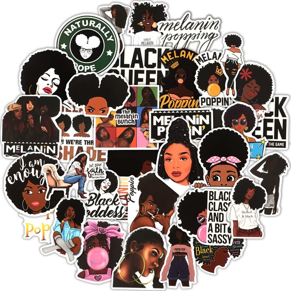 Zonon Zonon 100 Pieces Melanin Stickers Black Girl Pop Singer