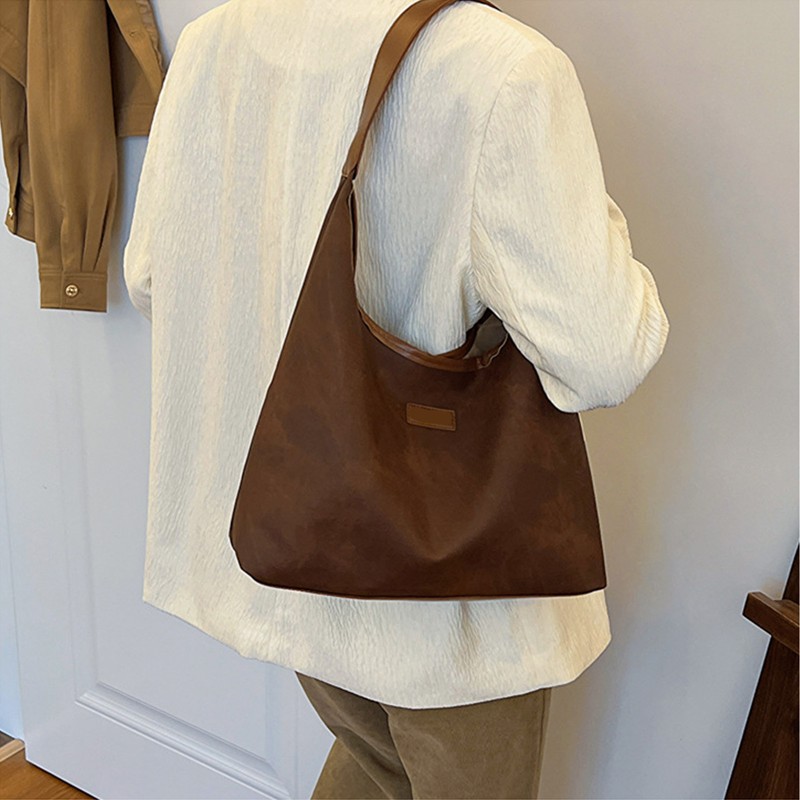 Shoulder Bag for Women Soft PU Leather Minimalistic Top Handle
