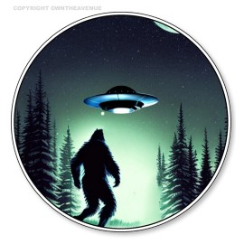 OwnTheAvenue Bigfoot Sasquatch Galaxy Midnight Sci Fi Funny Joke Vinyl Sticker Decal 3.5"