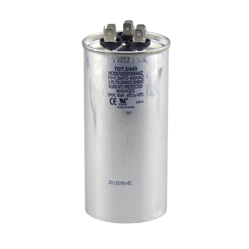 TradePro 70/7.5 MFD 370/440 Volt Round Dual Run Capacitor
