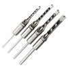jojofuny 4pcs Mortise Drill Bit for Woodworking Square Hole Drill