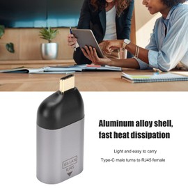 Adaptador Ethernet, USB C Macho a RJ45 Hembra, Interfaz Tipo C Adaptador Ethernet USB-C, Adaptador Ethernet 10/100/1000 Gigabit para Teléfonos, Computadoras, Tabletas(Adaptador USB-C a RJ45 (JD0759))