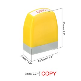 PATIKIL Copy Notice Stamp Self Inking, Red Ink Office Stamps Pre Inked Message Stamp Refillable Business Stamp, Yellow