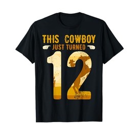 Cowboy 12th Birthday Party Rodeo Hat Horse Lover Ranch Theme T-Shirt