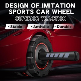 FEELCAT Ab Roller Wheel,Stable Wide Wheel For Beginner,Men,Women,Abs & Core Workout Equipment For Home Gym With Knee Pad,Abdominal Wheel For Full-Body Strength Training (Blue wide wheel)