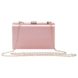 Syrads Women Evening Clutches Handbag Cross Body Clutch Case Purse with Chain,Pink