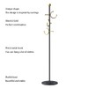 BUZUYE Coat rack,Coat rack freestanding with gold hooks,Entryway metal coat