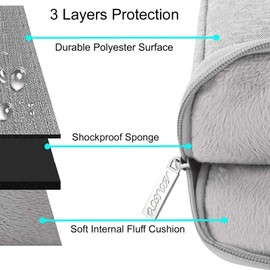 MOSISO MOSISO Laptop Sleeve Bag Compatible with MacBook Air/Pro, 13-13.3 inch Notebook, Compatible with MacBook Pro 14 inch M4 M3 M2 M1 Chip Pro Max, Polyester Vertical Case with Pocket, Gray