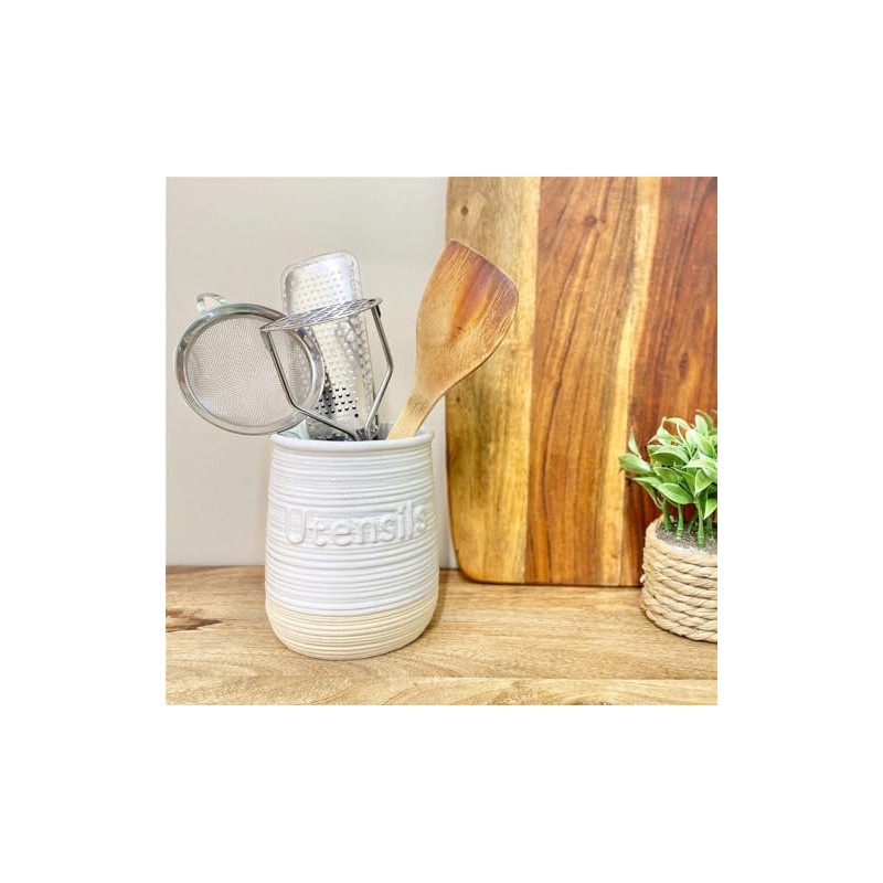 Geko Natural Ceramic Utensil Holder 15cm