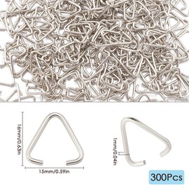 SOFPLATE 1 Box 300Pcs 16mm Triangle Open Jump Rings Gold Pinch Bails Buckle Clasps Hang Drops Iron Pinch Clip Bail Clasp Charm Bead Pendant Connectors for jewellery Making Supplies DIY Craft Accessori