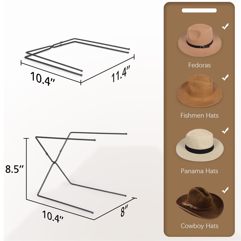 WOMACO Hat Stand for Display - Metal Cowboy Hats Display