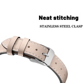 Mtozon - Correas de piel compatibles con Samsung Galaxy Watch 8 de 40 mm/44 mm y 46 mm, correas clásicas para mujeres y hombres, color beige