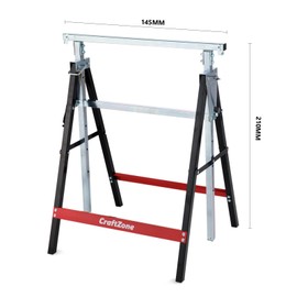 CRAFTZONE Folding Saw Horses 2 Pack 880lbs Total Capacity Adjustable Height with Non-Slip Feet Portable Work Support for Woodworking and Construction