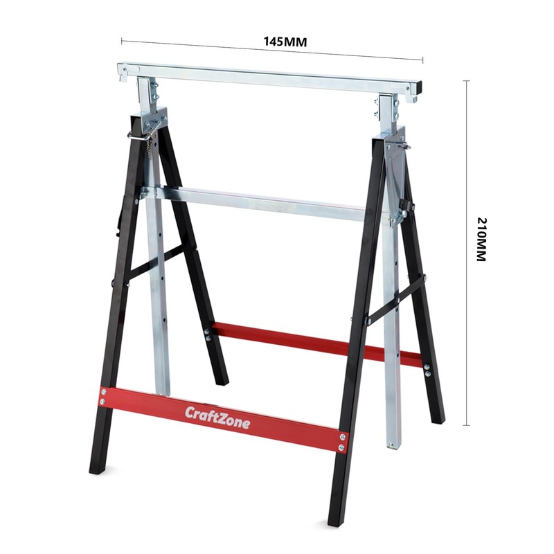 CRAFTZONE Folding Saw Horses 2 Pack 880lbs Total Capacity Adjustable