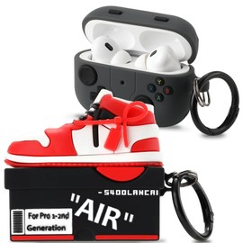 [2Pack] Gedicht for Airpods Pro 2nd Generation Case, Funny 3D Cartoon Game Console Shoe Box Design Silicone Soft Cases for Airpods Pro 2nd Gen, with Keychain for Kids Women Men