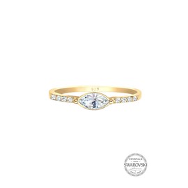 Elli Women's Elegant Engagement Ring with Crystals, Sterling Silver, Crystal