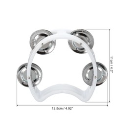 PATIKIL Tambourine, Jingle Bells Wrist Bells Hand Bell Percussion Instruments Musical Rhythm Band Plastic for Adults Church Birthday Party Christmas, White