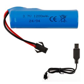 SWARK 3.7V 18650 1200mAh Rechargeable Li-ion Battery SM-2P Joint with USB Charger for Rc Remote Control Car Toys