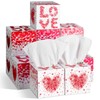 Fourluoo 12 Pack Valentine's Day Heart Facial Tissues Cube Face