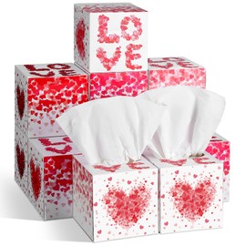 Fourluoo 12 Pack Valentine's Day Heart Facial Tissues Cube Face Boxes 600 Sheets 3 Ply Small Square Tissues Bulk for St. Patrick Spring Easter Car Bedroom Supplies (Fresh Style)