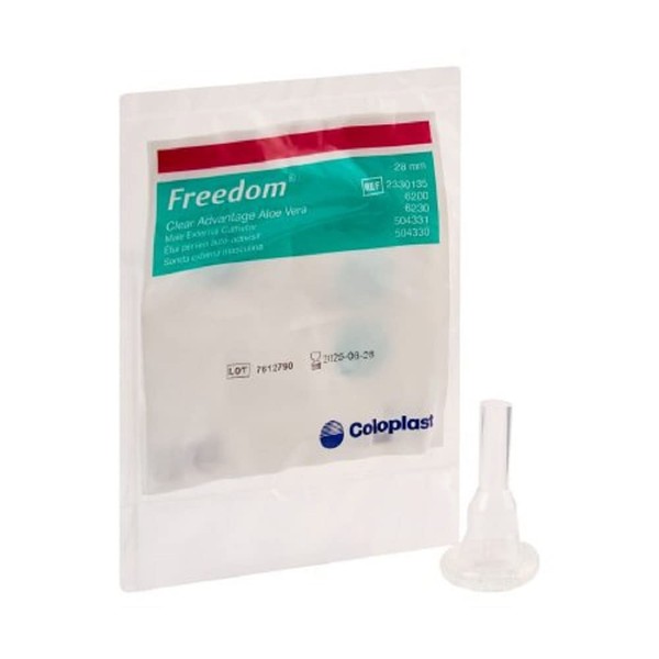 50 -Pack Condom Catheter Adhesive 28mm Freedom Clear Advantage Aloe Vera, Item #6200