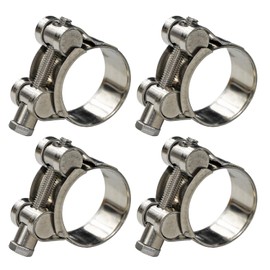 AKIHISA T-Bolt Hose Clamp,36-39mm OD Range 304 Stainless Steel Pipe Strap Clamp, Adjustable Heavy Duty Tube Clamp (4Pack, 1.42" to 1.54")