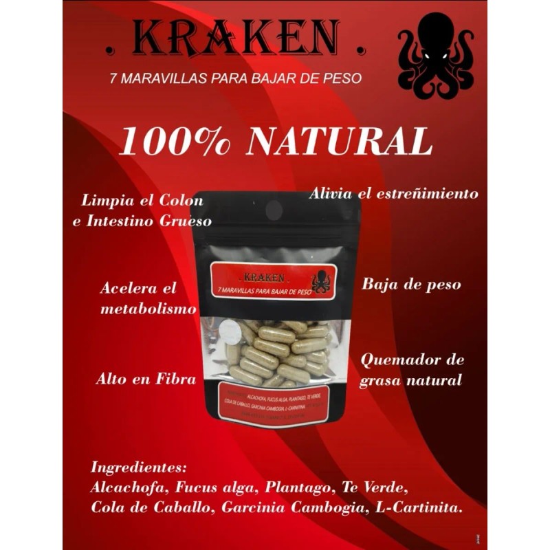 Paquetes Bajar Peso Kraken 150 Parches Adelgaza Neutra