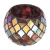 Mosaic Glass Tea Light Holder Romantic Decorative Red Handmade Cracked