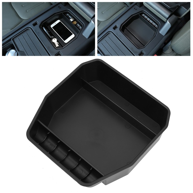 Armrest Storage Box Tray with Non Slip Liner Replacement for