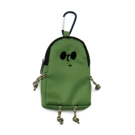 SMILER PORCH BUDDY BAG Mini Pouch with Carabiner, Small, Cute, Women's, Men's, Small Items, Carabiner, Receipt Holder, Coin Purse, Key Pouch, green