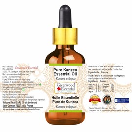 Greenwood Essential Pure Kunzea Essential Oil (Kunzea ambigua) with Glass Dropper Natural Therapeutic Grade Steam Distilled 15ml (0.50 oz)