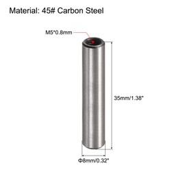 sourcing map M5 Internal Thread Dowel Pin 10pcs 8x35mm Chamfering Flat Carbon Steel Cylindrical Pin Bed Bookshelf Metal Devices Industrial Pins