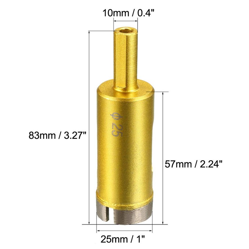 sourcing map 25mm Dry/Wet Hole Saws Diamond Core Drill Bit