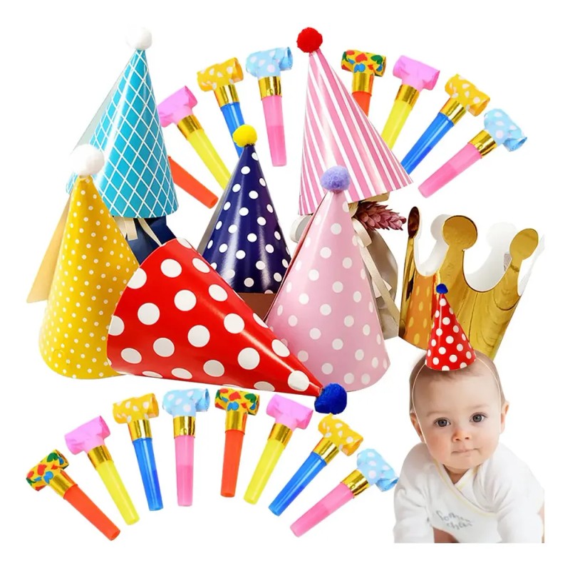 Pack de Sombreros y Silbatos para Fiesta de Cumpleaños, 26