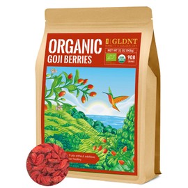GLDNT Organic Goji Berries, Large Size Sun-Dried Gogi Berry for Baking & Tea & Snacks, Slight Sweet & Fruit Flavor, Caffeine Free, 32oz