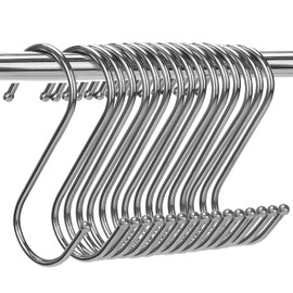 S Hooks for Hanging, S Shaped Hooks, Heavy Duty S Shaped Hooks 304 Stainless Steel, 16 Pack S Shaped Hooks (Large)