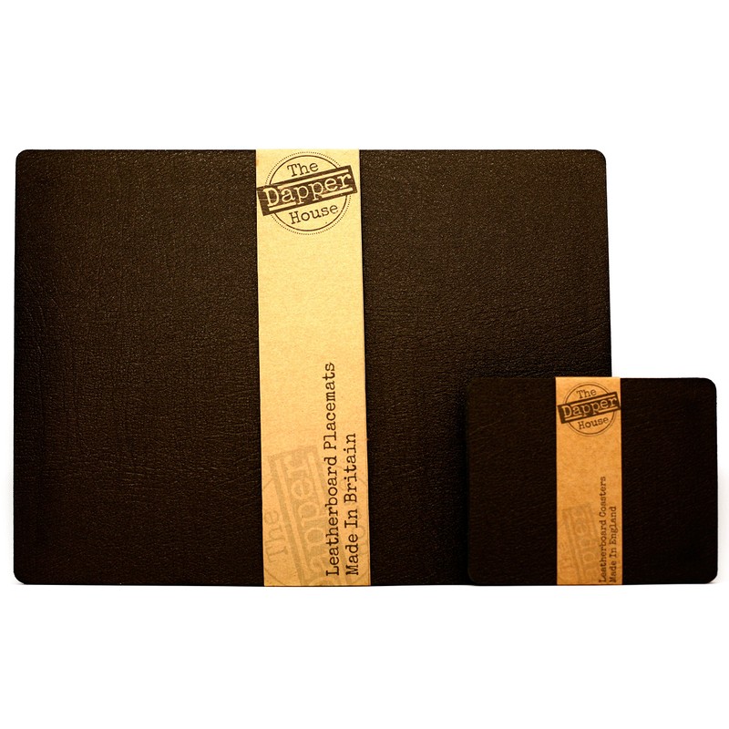 The Dapper House Set of 4 Classic Leatherboard Placemats and