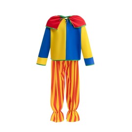 Lito Angels Circus Clown Costume Clothing Fancy Dress with Rainbow Wig for Children Boys and Girls Size 10-11 Years 146 (Tag Number 0L)