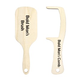 Bald Man Comb Joke Set, Wooden Bald Man Comb, Joke Funny Hairless Combing Brush, Funny Tool For Pranks And Laughs, Humorous Toothless