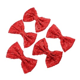 Baluue 5pcs Christmas Bows Hair Holders Sequin Bow Knot Clips Embroidery Barrettes for Girls for Parties Dance and Holiday Celebrations