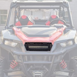 SAUTVS Mesh Grille with LED Spotlight for Polaris General 1000/ XP 1000/4 2016-2025 Accessories, Front Mesh Grill with LED Light Bar