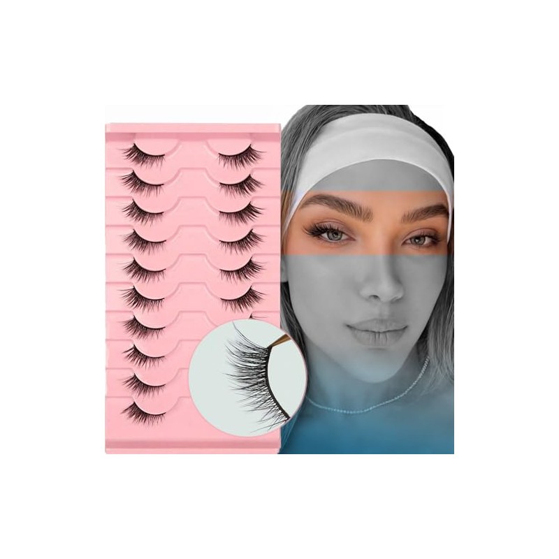 Luxury 3D Faux Mink Half Eyelashes – 10 Pairs, Reusable