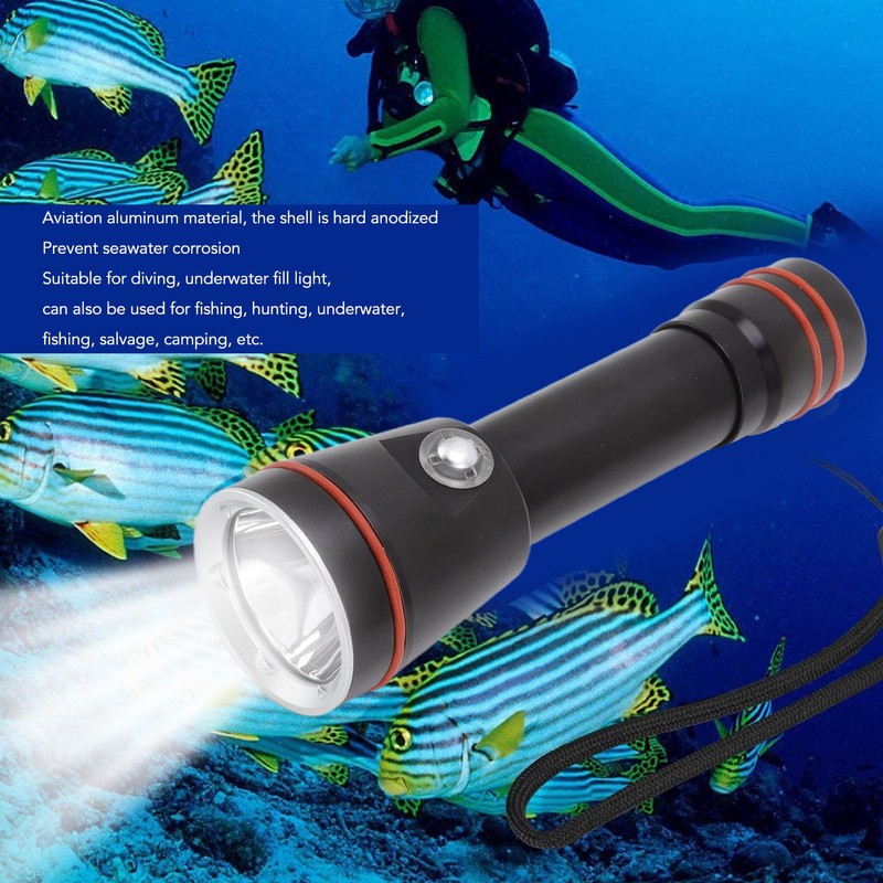 Professional Underwater Flashlight 5000LM Lighting Diving Fill Light IPX8 Waterproof