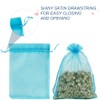 Sheer Organza Bags 5x7 Inch,100PCS Turquoise Wedding Favor Drawstring Bags