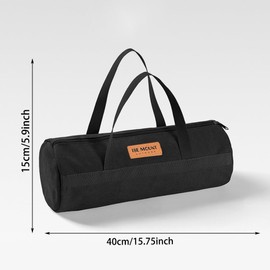 Tent Stakes Bag,Canvas Camping Storage Bags Essentials Accessories Tools Hiking Hunting Gear (Black 40CM)