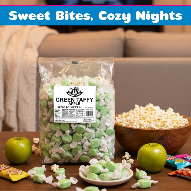 Fairtime Green Apple Taffy, 3 Pound Bag (Pack of 1)