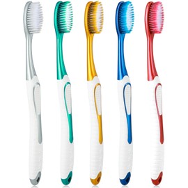 WLLHYF Extra Soft Toothbrushes 5 Pack Portable Manual Floss Travel Kit Ultra Clean Bristles Toothbrushes Painless Brushing for Adult Sensitive Teeth and Gums